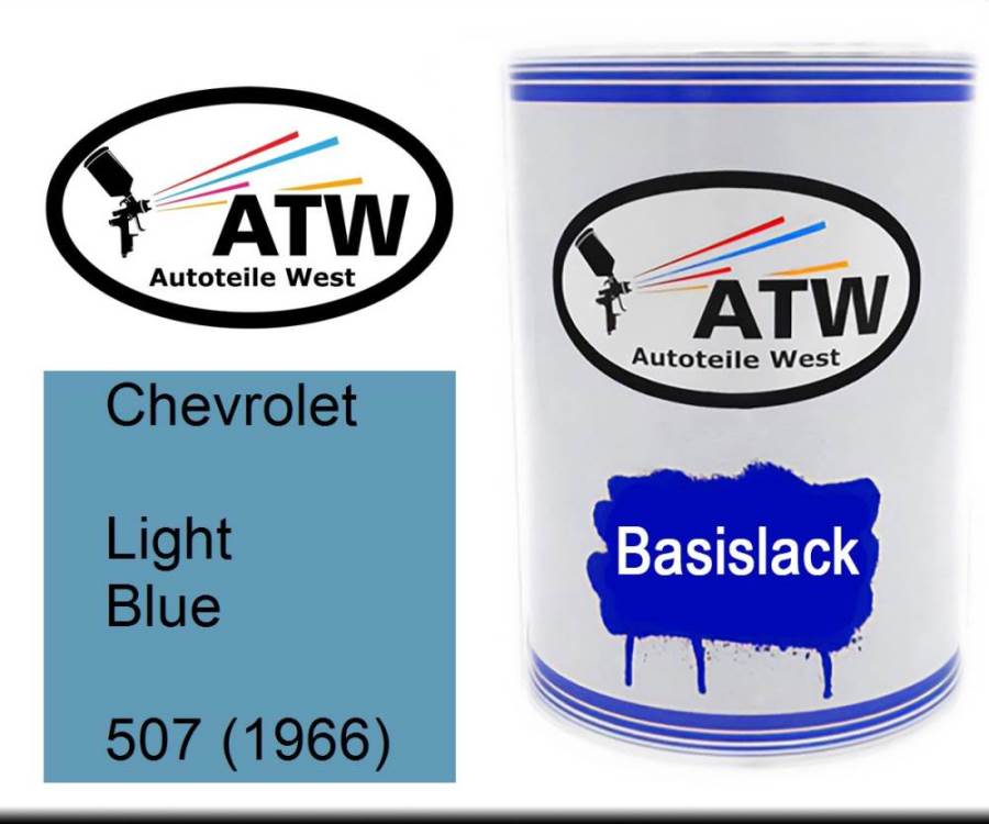 Chevrolet, Light Blue, 507 (1966): 500ml Lackdose, von ATW Autoteile West.